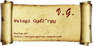 Velegi György névjegykártya